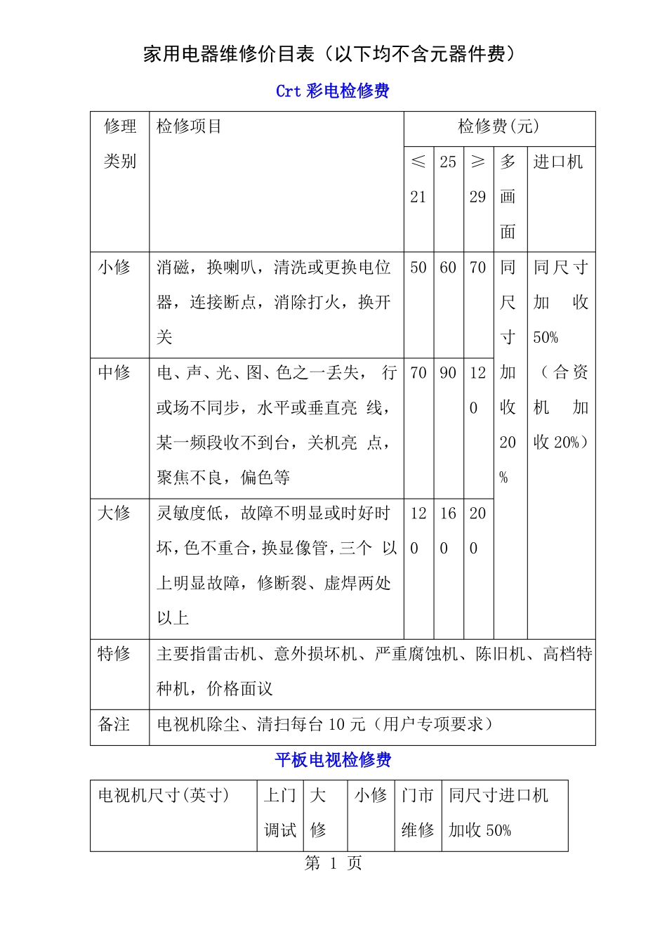 家电维修价目_第1页