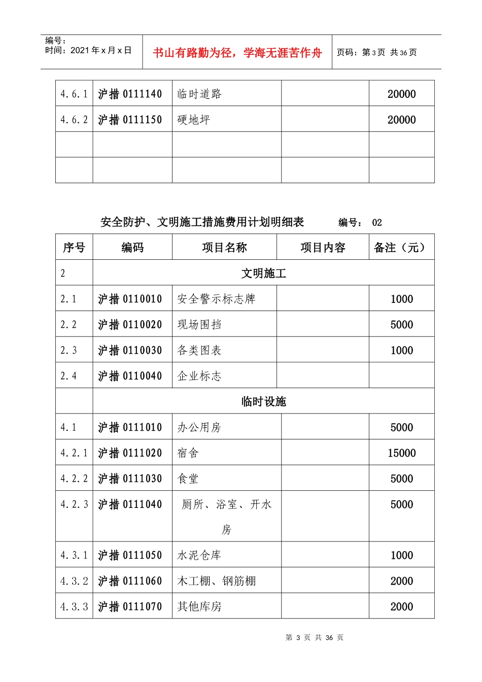 安全防护、文明施工措施费申请表_第3页