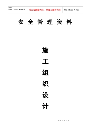 施工组织设计(安全措施