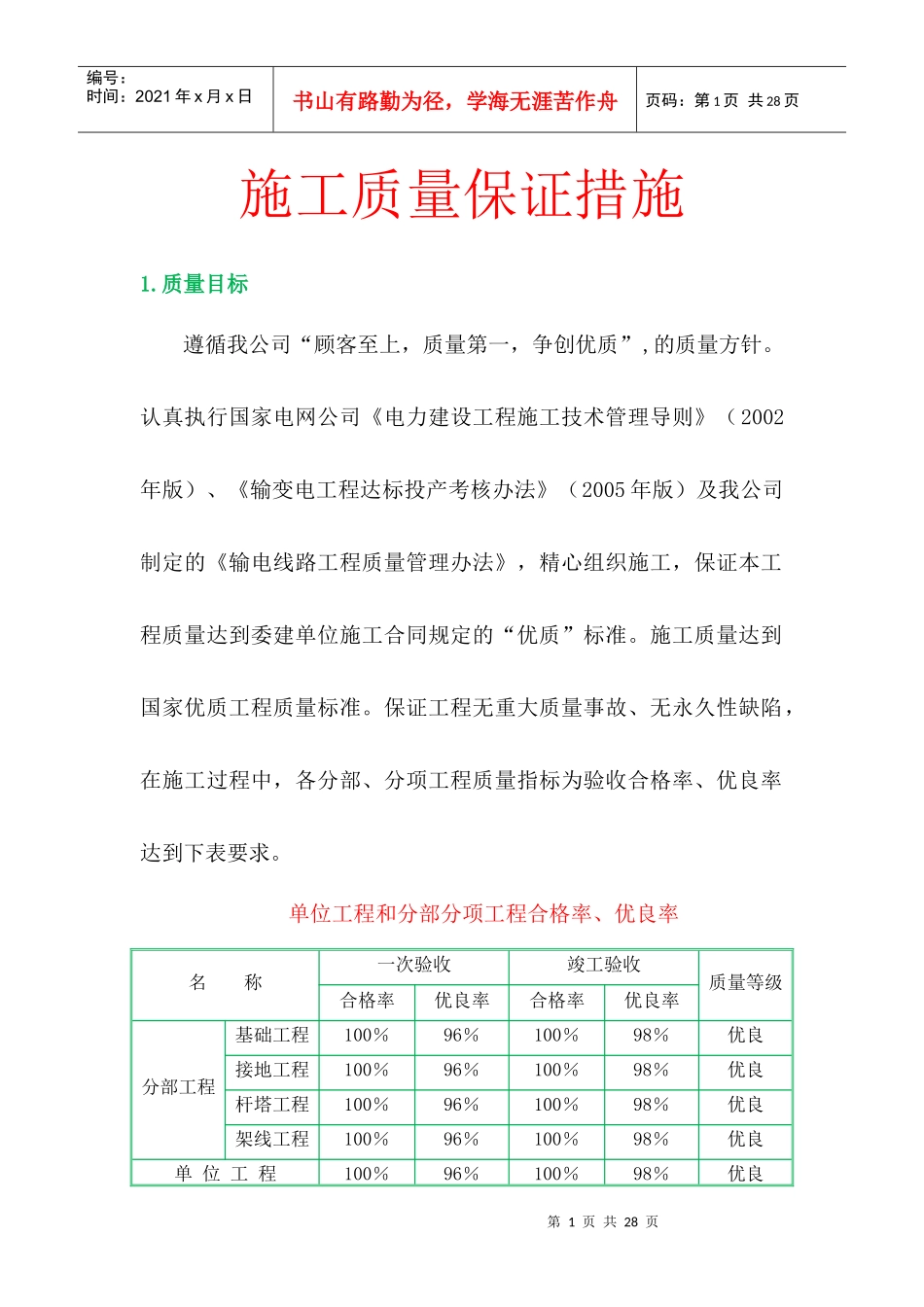 工程施工质量保证措施_第1页