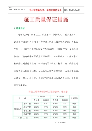 工程施工质量保证措施