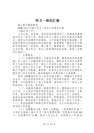 环卫一体化汇报
