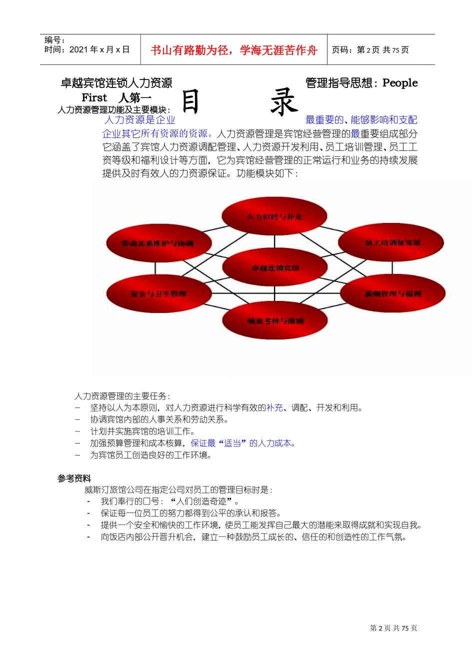 卓越连锁宾馆人事手册_第2页