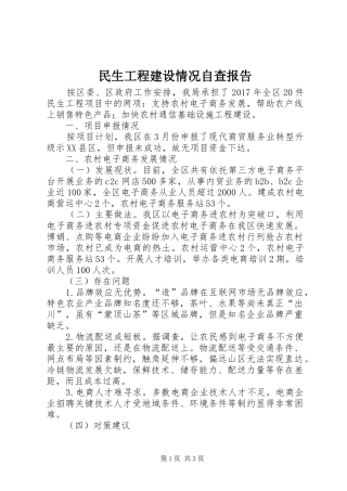 民生工程建设情况自查报告