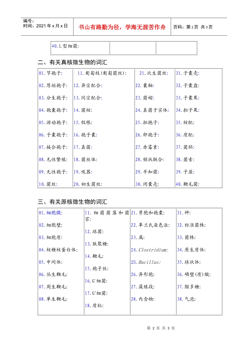 微生物学专业词汇-有关微生物细胞的词汇_第2页