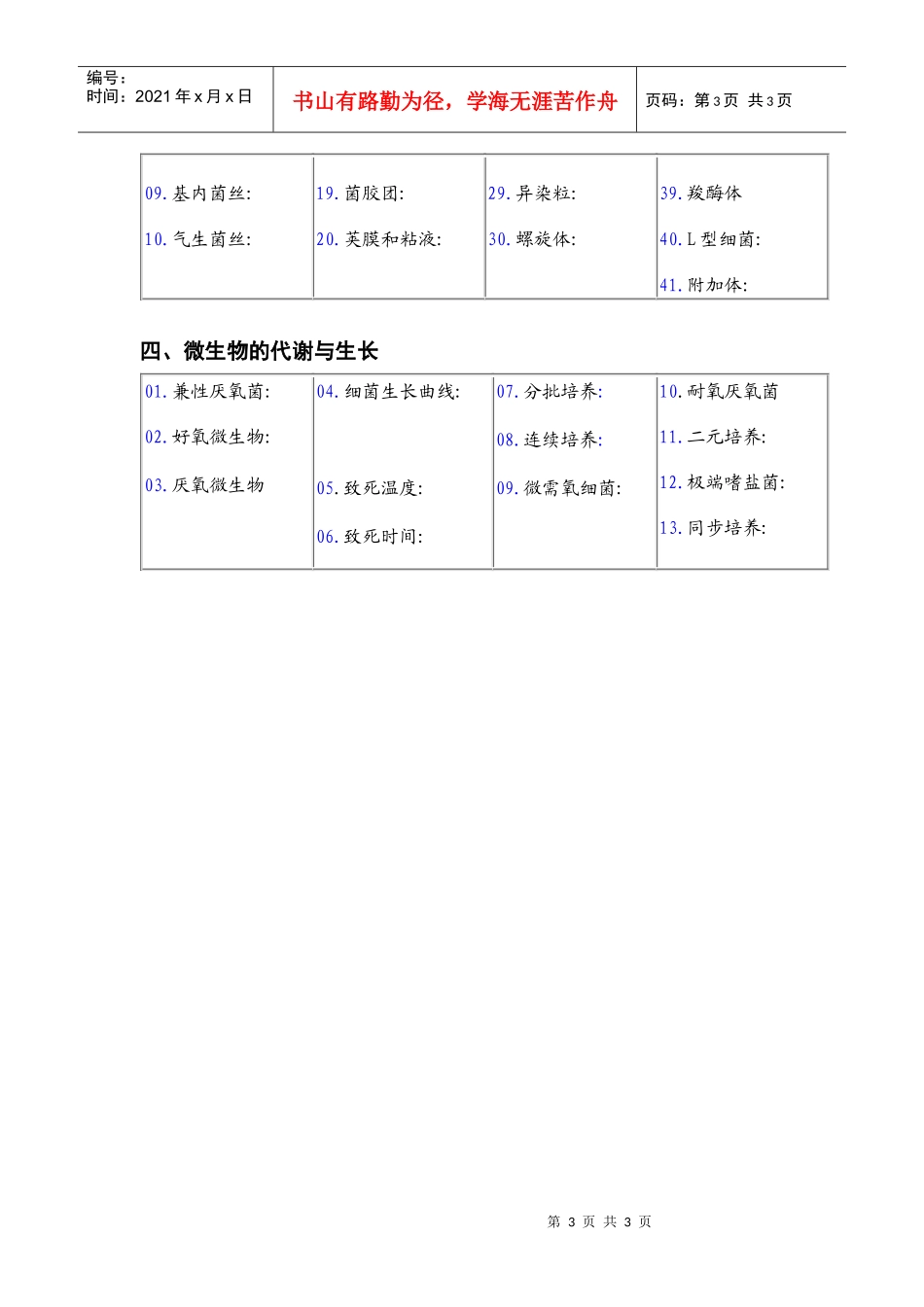 微生物学专业词汇-有关微生物细胞的词汇_第3页