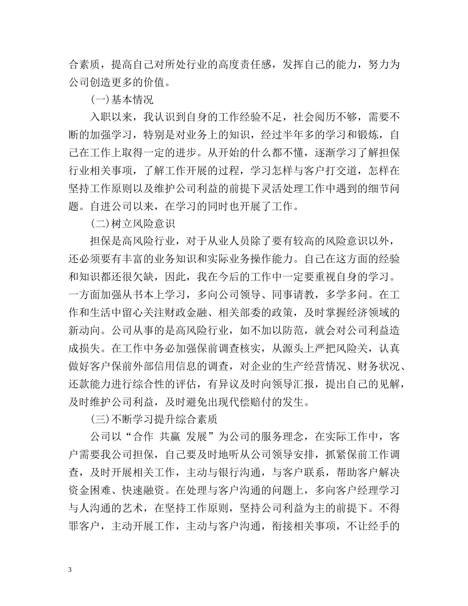 担保公司年度工作总结 _第3页