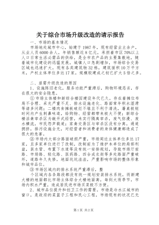 关于综合市场升级改造的请示报告