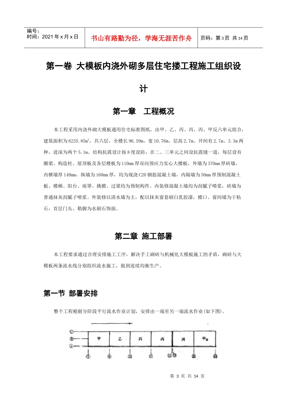 大模板内浇外砌多层住宅搂工程施工组织设计_第3页