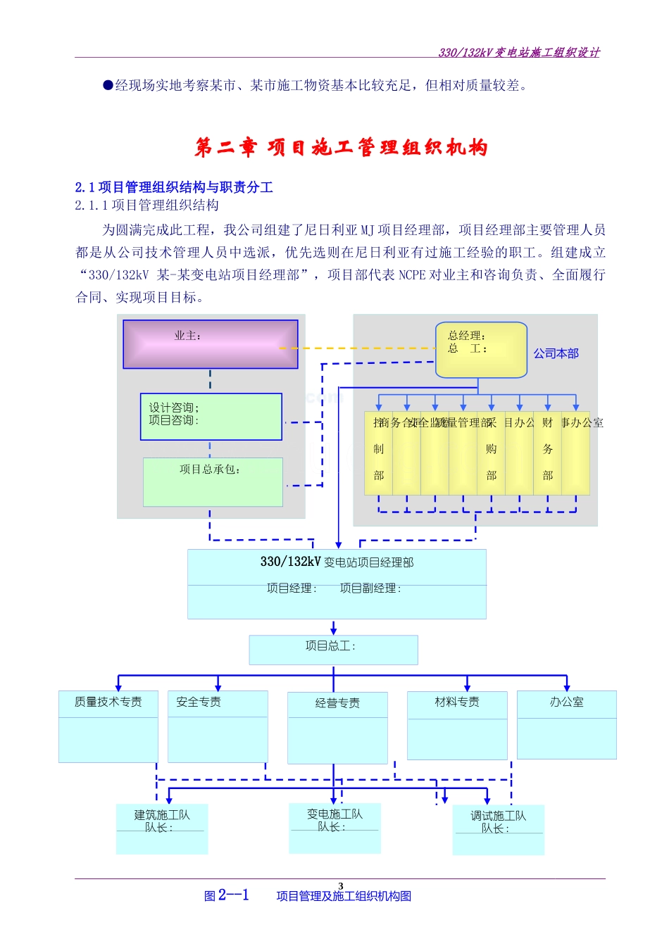 尼日利亚某330kv变电站电气施工组织设计_secret_第3页