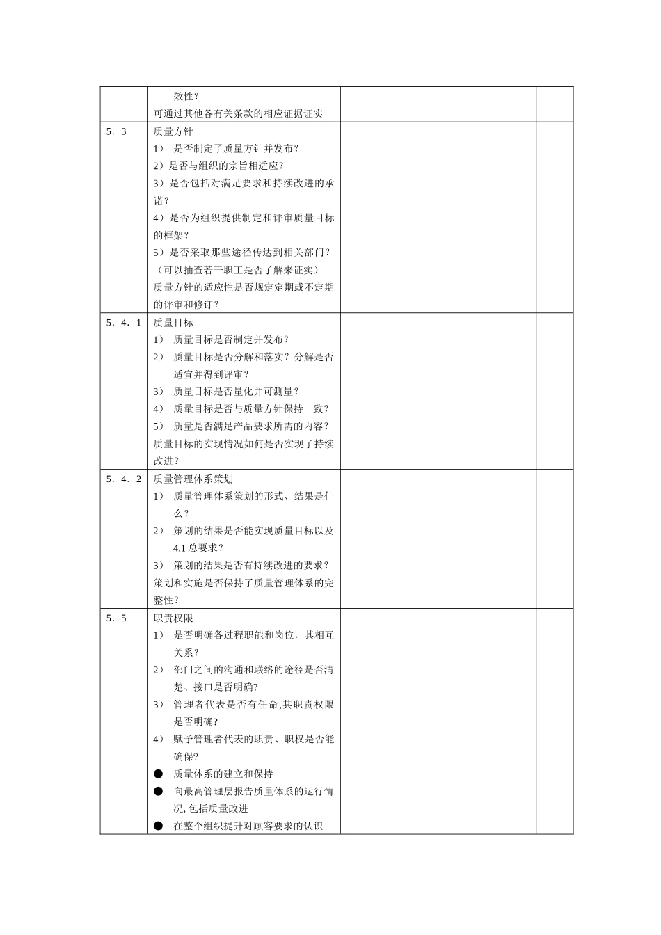 质量管理体系内审检查及记录表_第2页