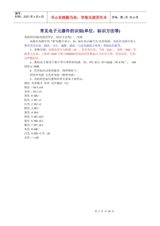 常见电子元器件的识别(图片)