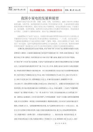 我国小家电的发展和展望-1