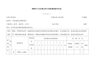 质量检测表格