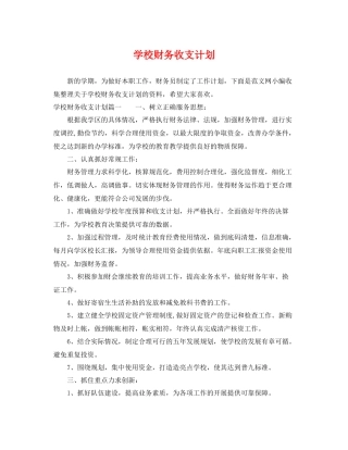 学校财务收支计划 