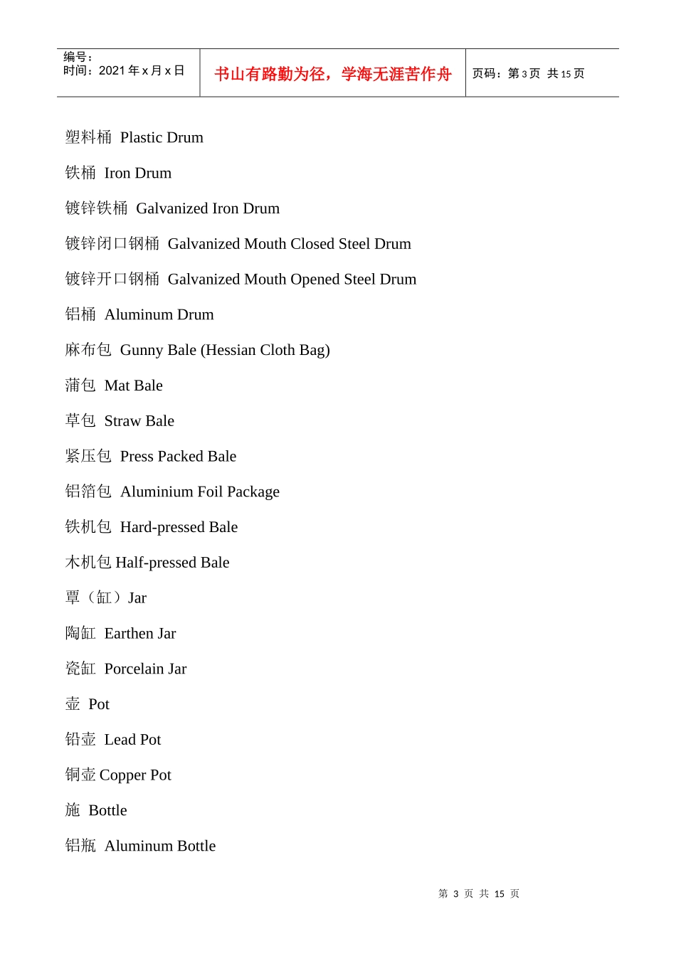 外贸英语口语 包装术语_第3页