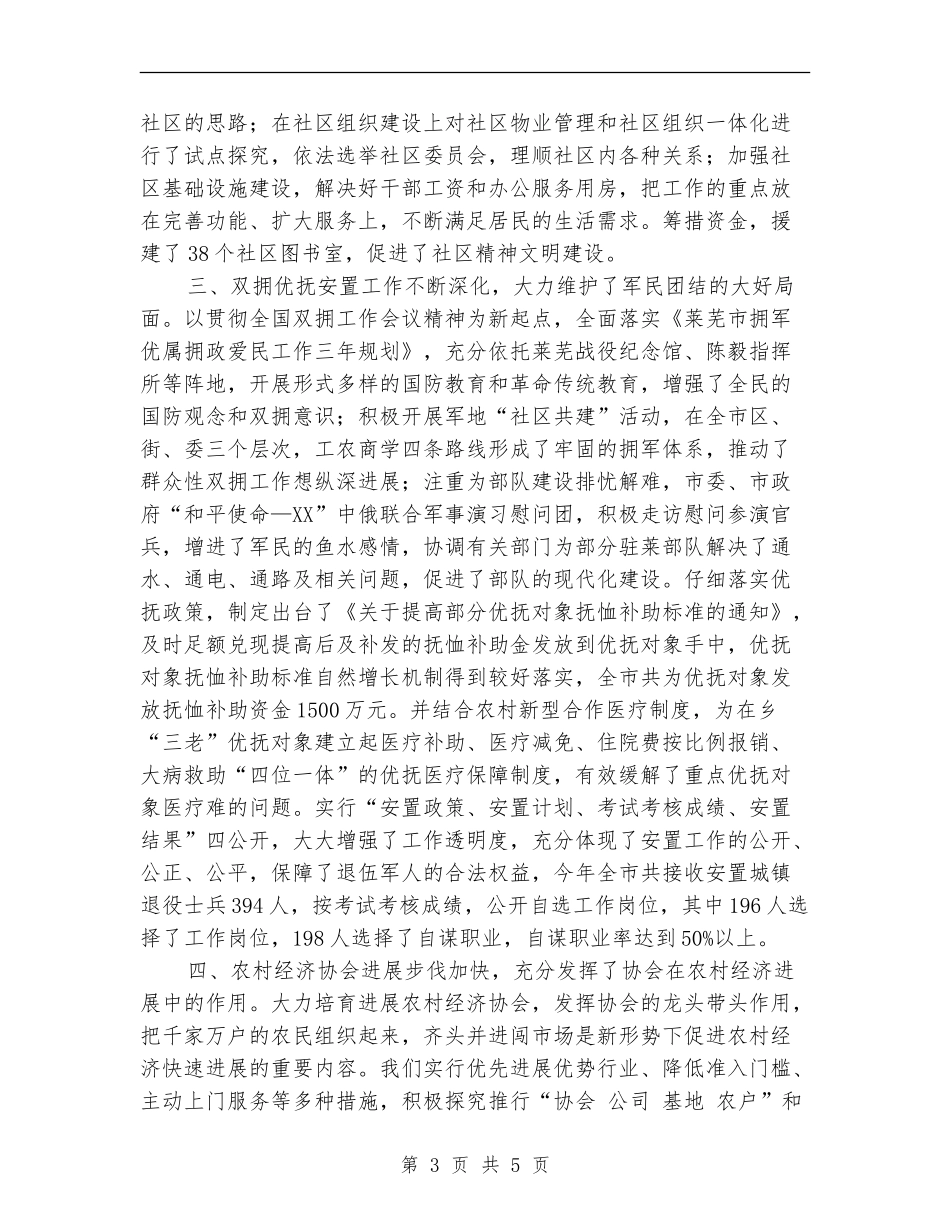 市民政局2024年工作总结及2024年工作打算_第3页