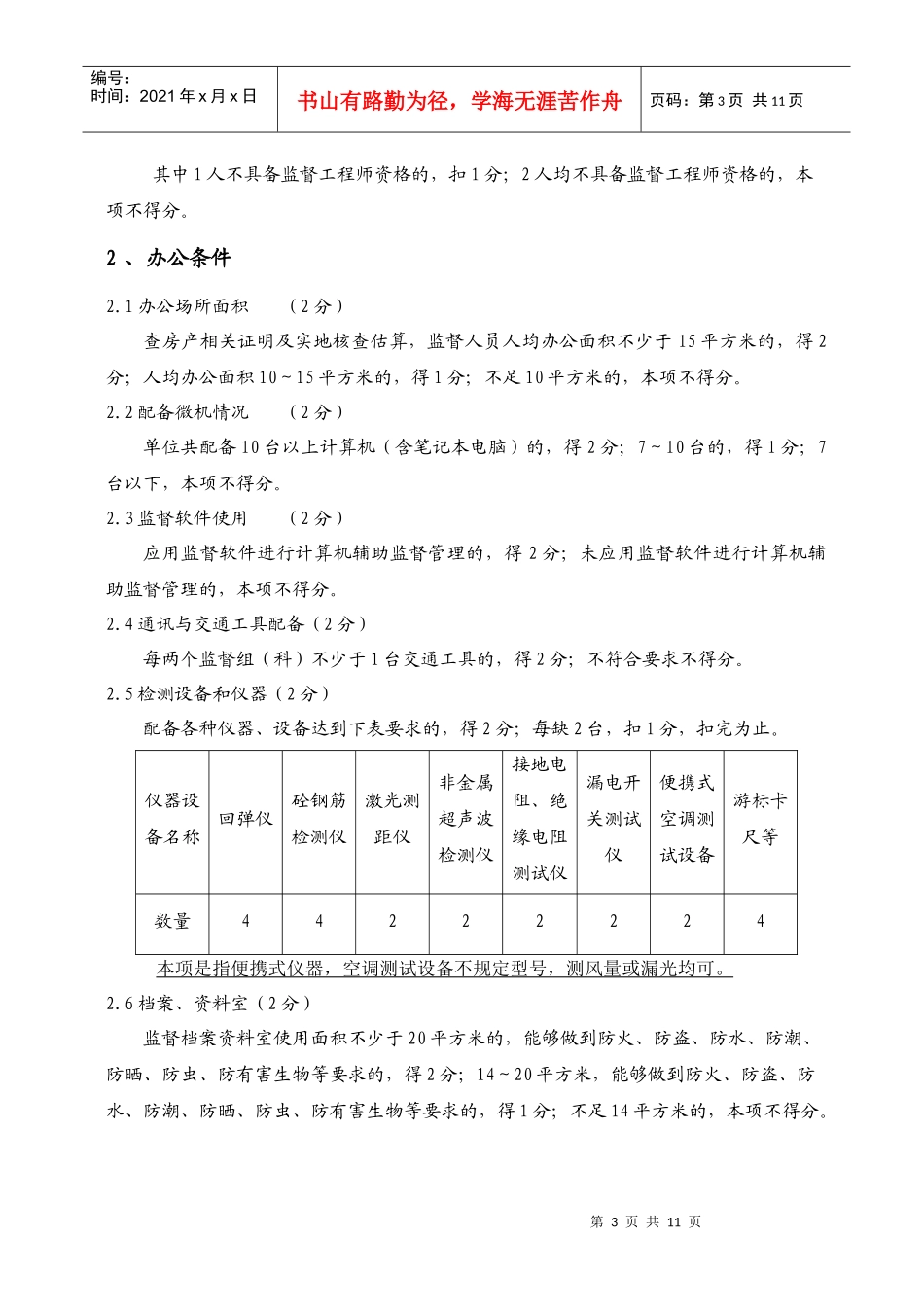 建设工程质量监督机构考核认定评分标准说明_第3页