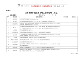 山西省煤矿建设项目竣工验收标准(试行)(DOC34页)