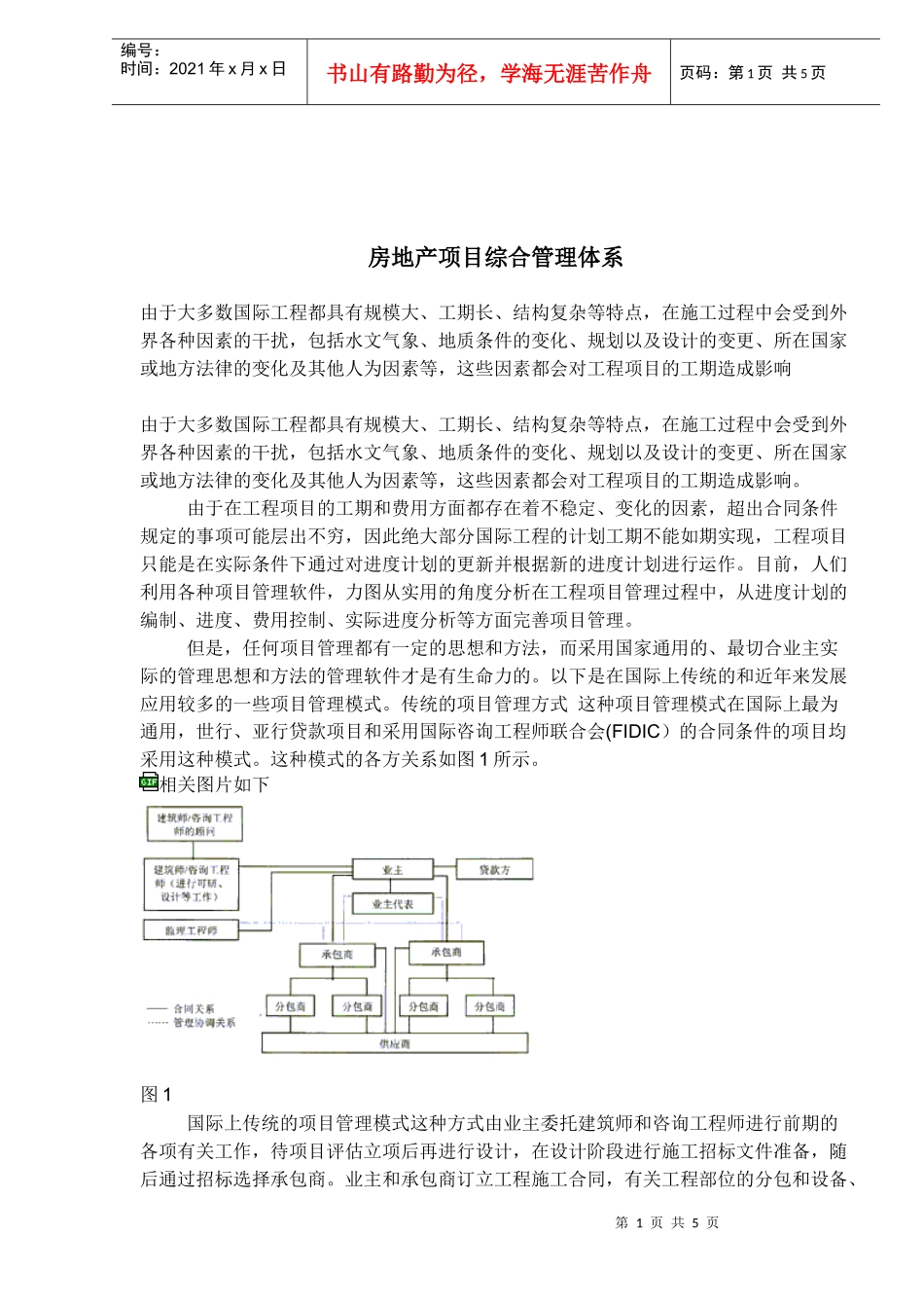 房地产项目综合管理体系_第1页
