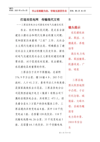 新农村电气化脚本