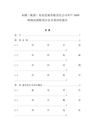 安全预评价报告书安全工程