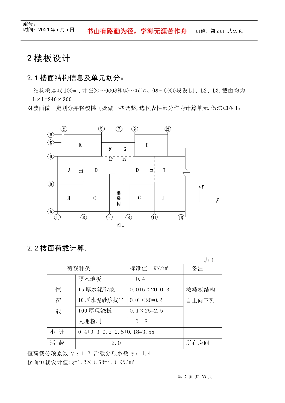 建筑工程专业毕业设计计算书_第1页