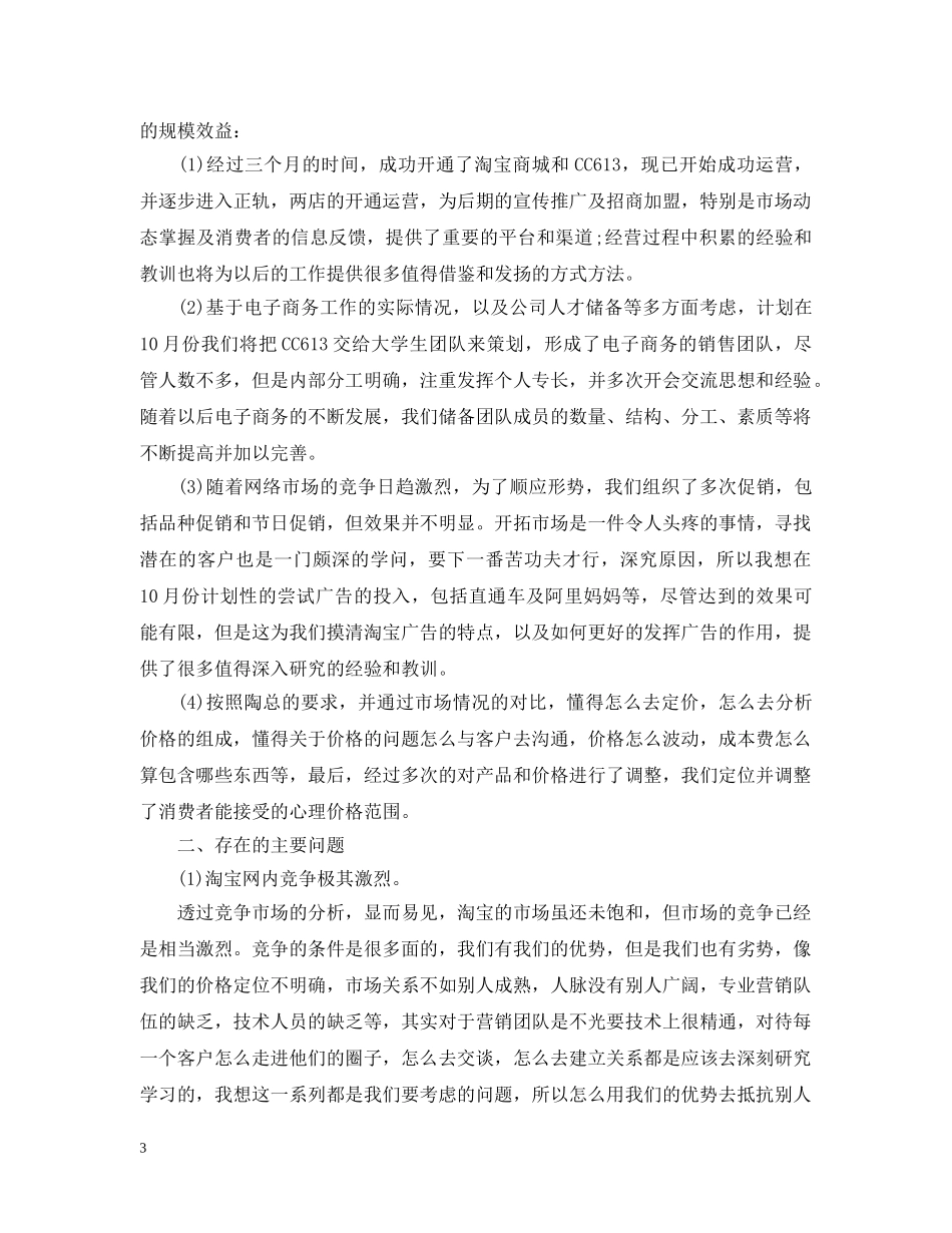 电商工作报告总结 _第3页