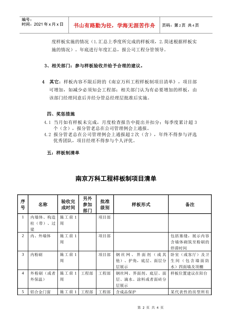 南京某地产工程样板实施制度_第2页
