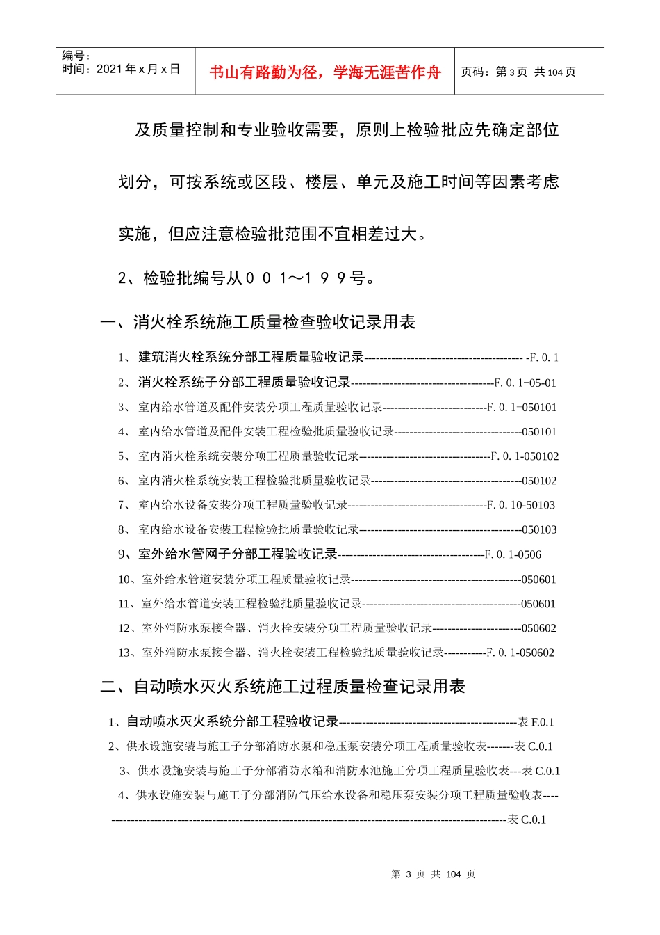 建筑消防安装工程施工质量检查验收记录汇总_第3页