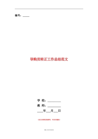导购员转正工作总结范文