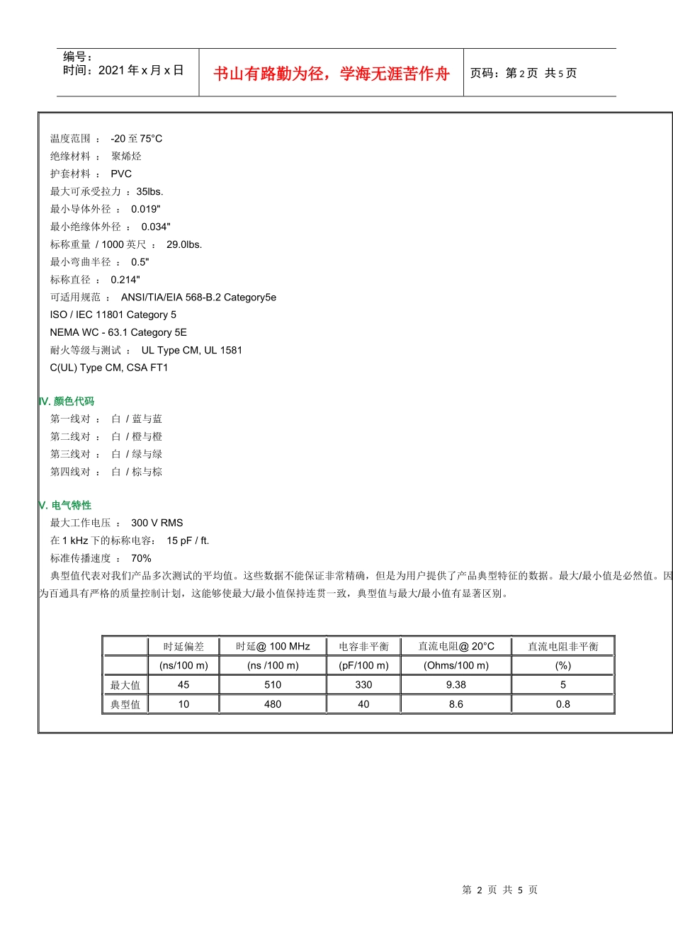 四对UTP(非屏蔽双绞线)电缆_第2页