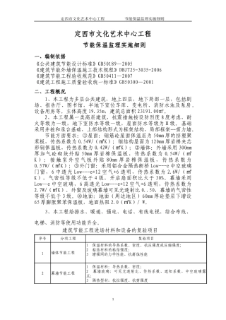 定西市文化艺术中心工程节能监理细则