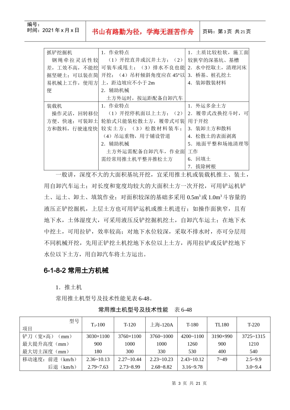 常用土方机械的选择与作业方法_第3页