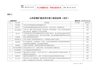 山西省煤矿建设项目竣工验收标准附件2