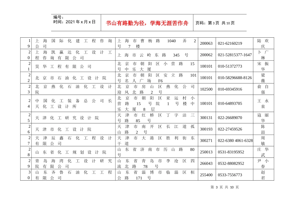 总包工程公司及设计单位通讯录(新版)_第3页