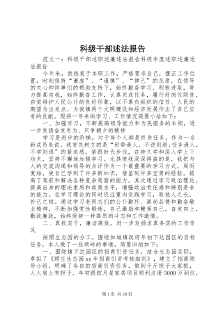 科级干部述法报告