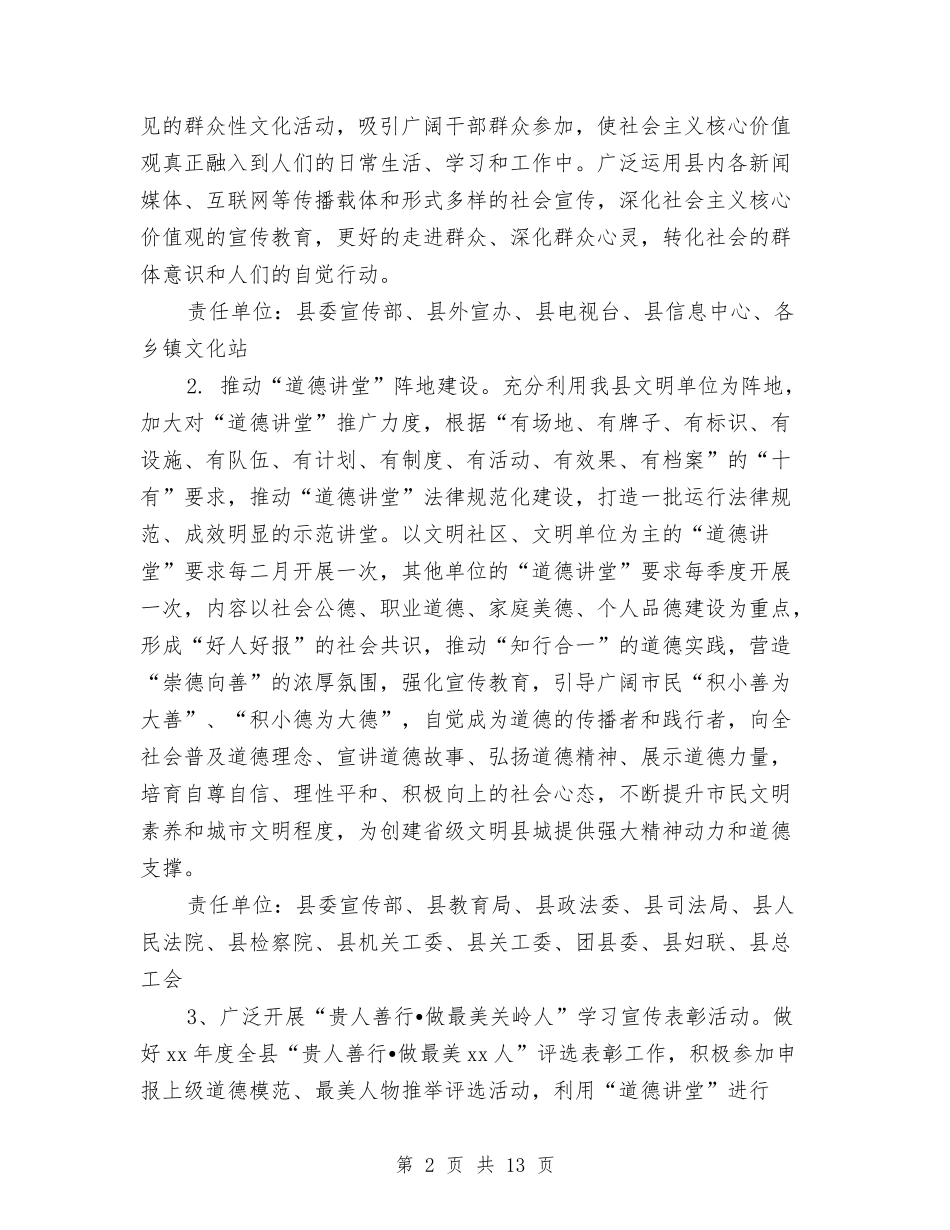 2024年全县群众性精神文明创建工作方案与2024年全国两会学习心得体会汇编_第2页