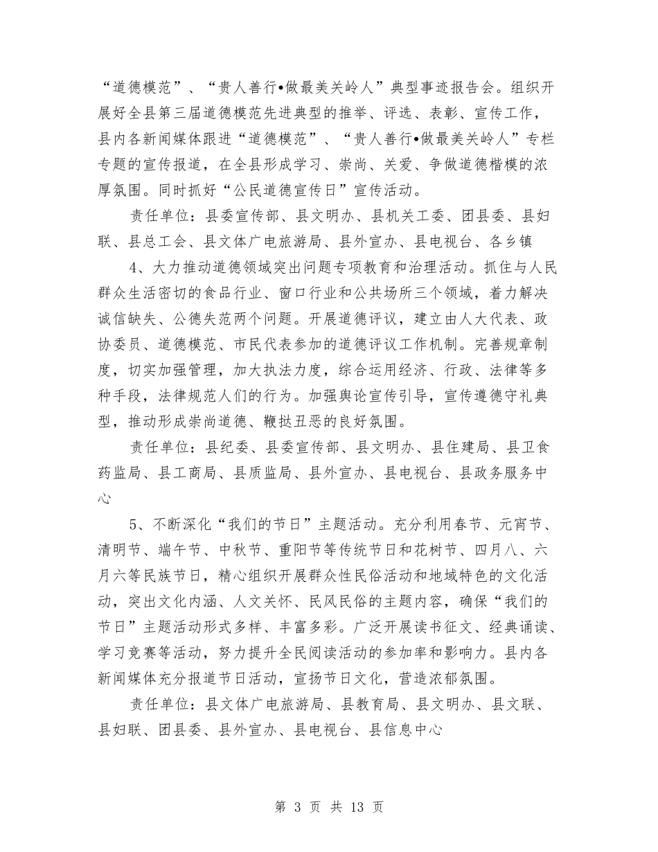 2024年全县群众性精神文明创建工作方案与2024年全国两会学习心得体会汇编_第3页