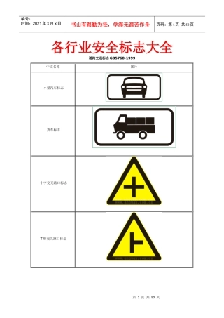 各行业安全标志大全交通篇