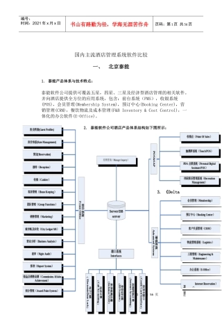 国内主流酒店管理系统软件比较