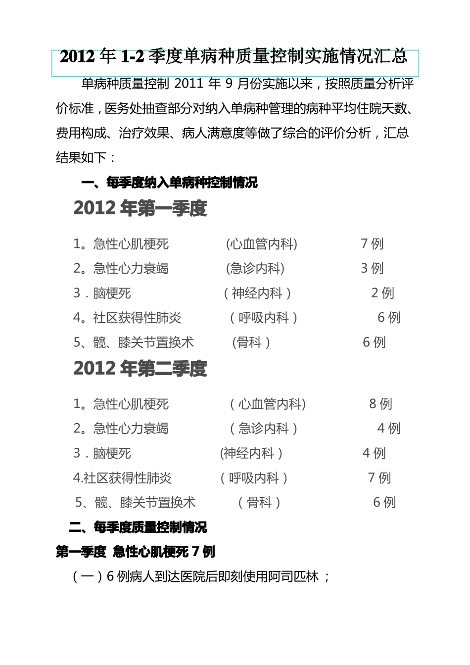 单病种质量控制总结_第1页