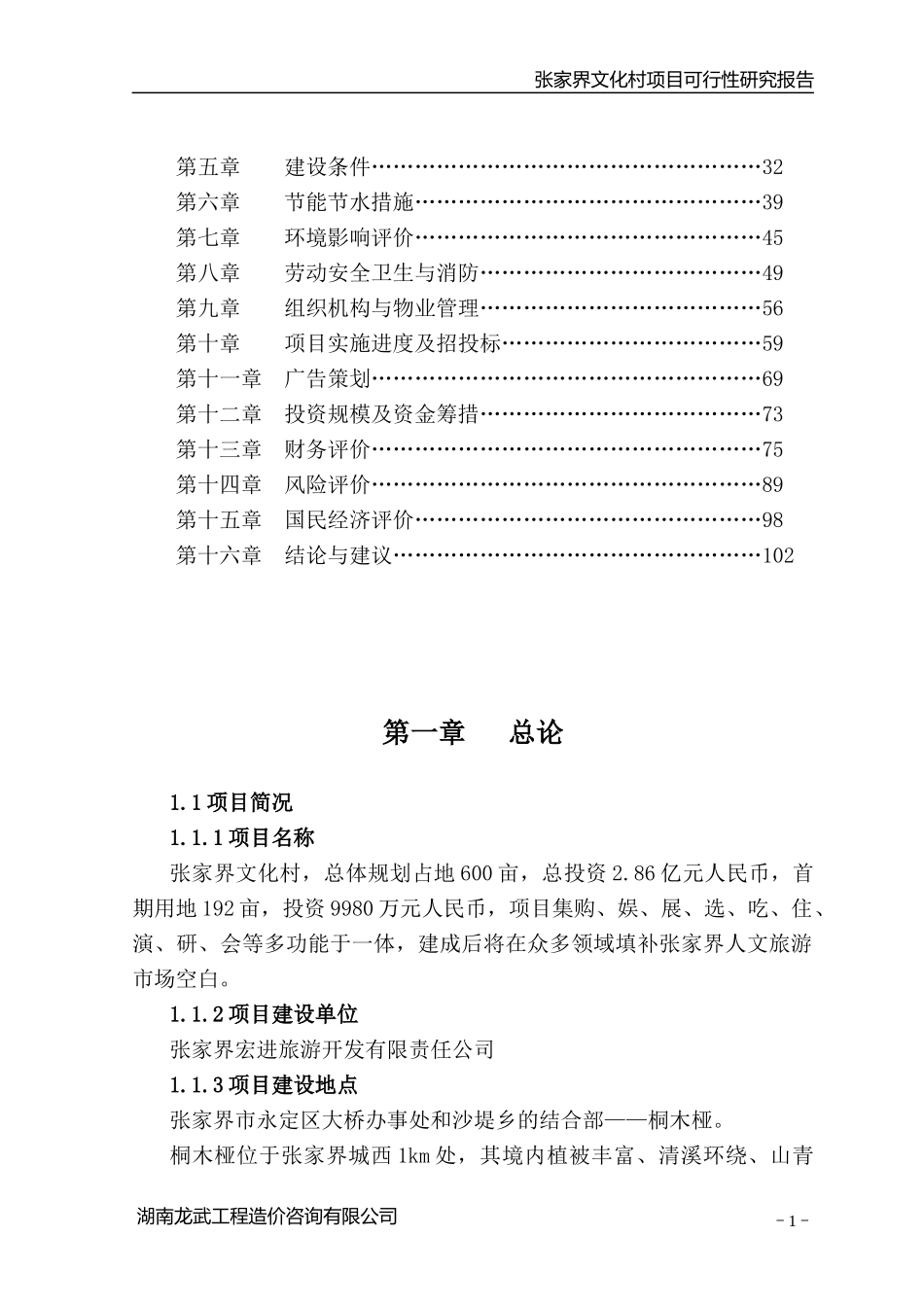 张家界文化村项目可行性研究报告_第2页
