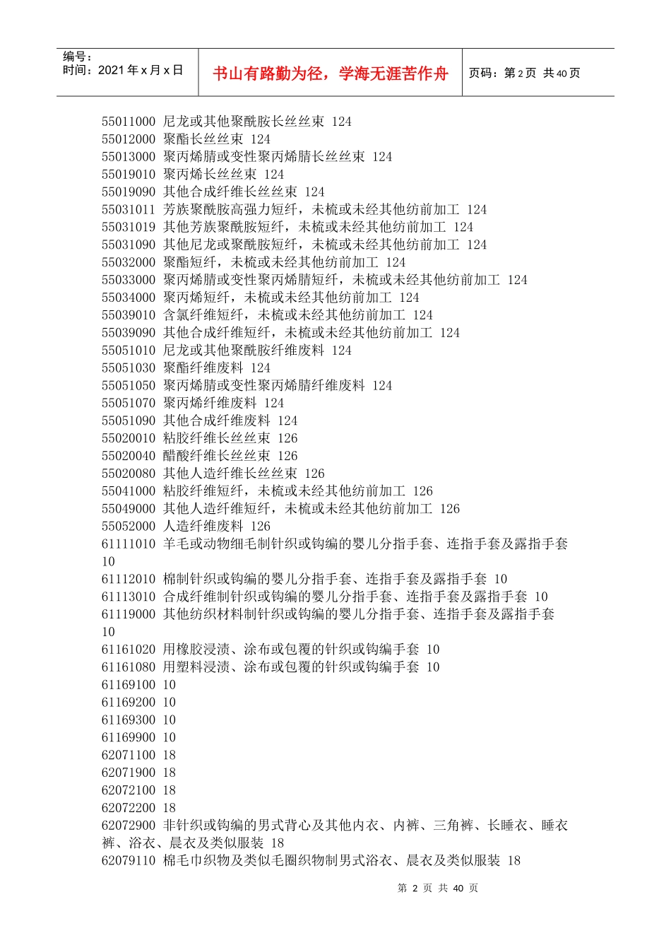 四、各设立纺织品被动配额限制的国家和地区取消限制类别与对应的_第2页