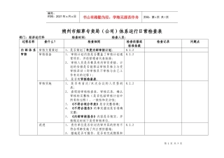 市烟草公司体系运行日常检查清单