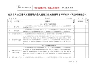 南京市六合区建筑工程现场安全文明施工措施费现场考评...