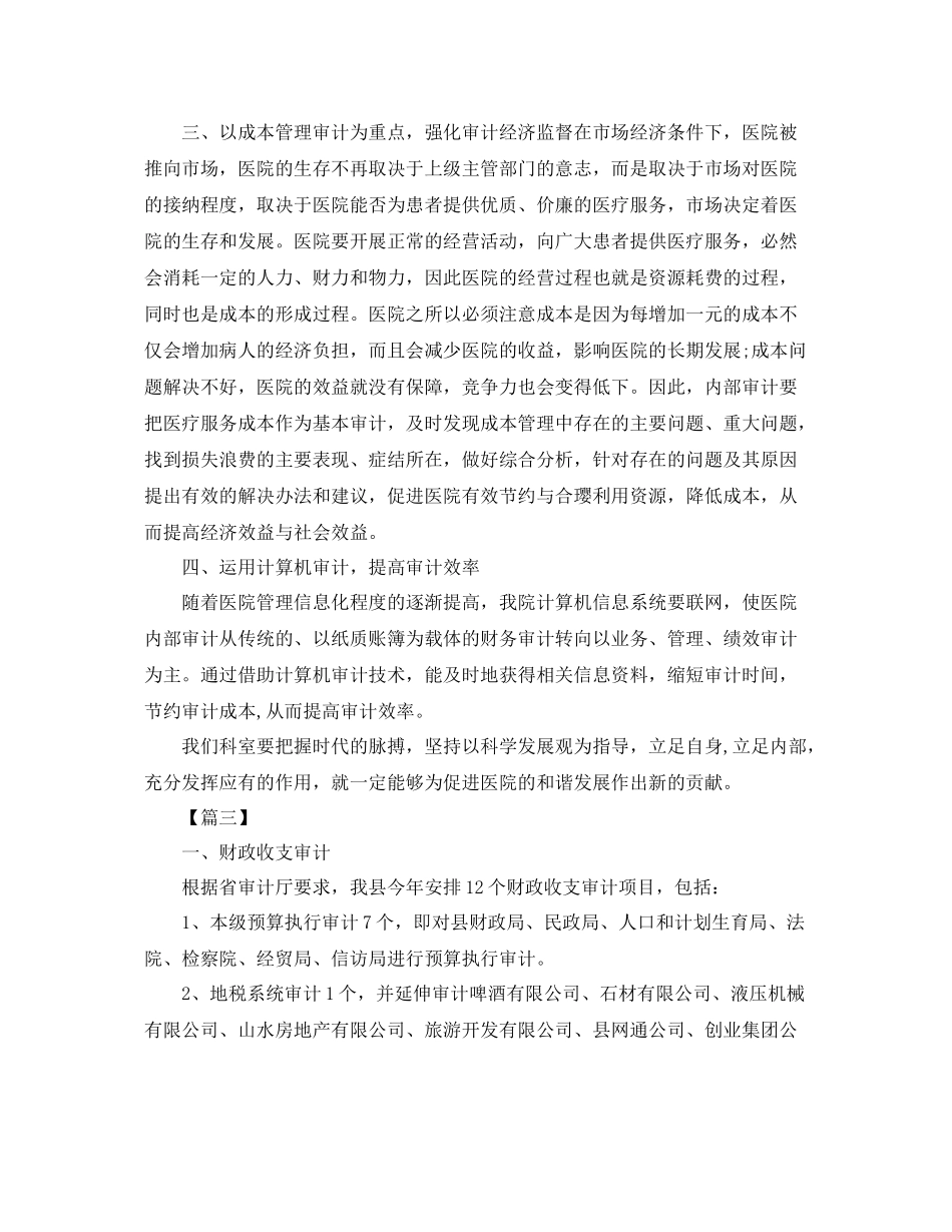 单位内部审计工作计划 _第3页