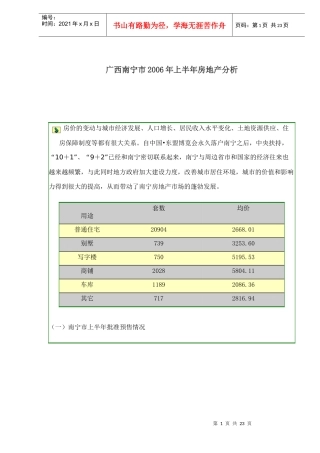 广西某房地产分析