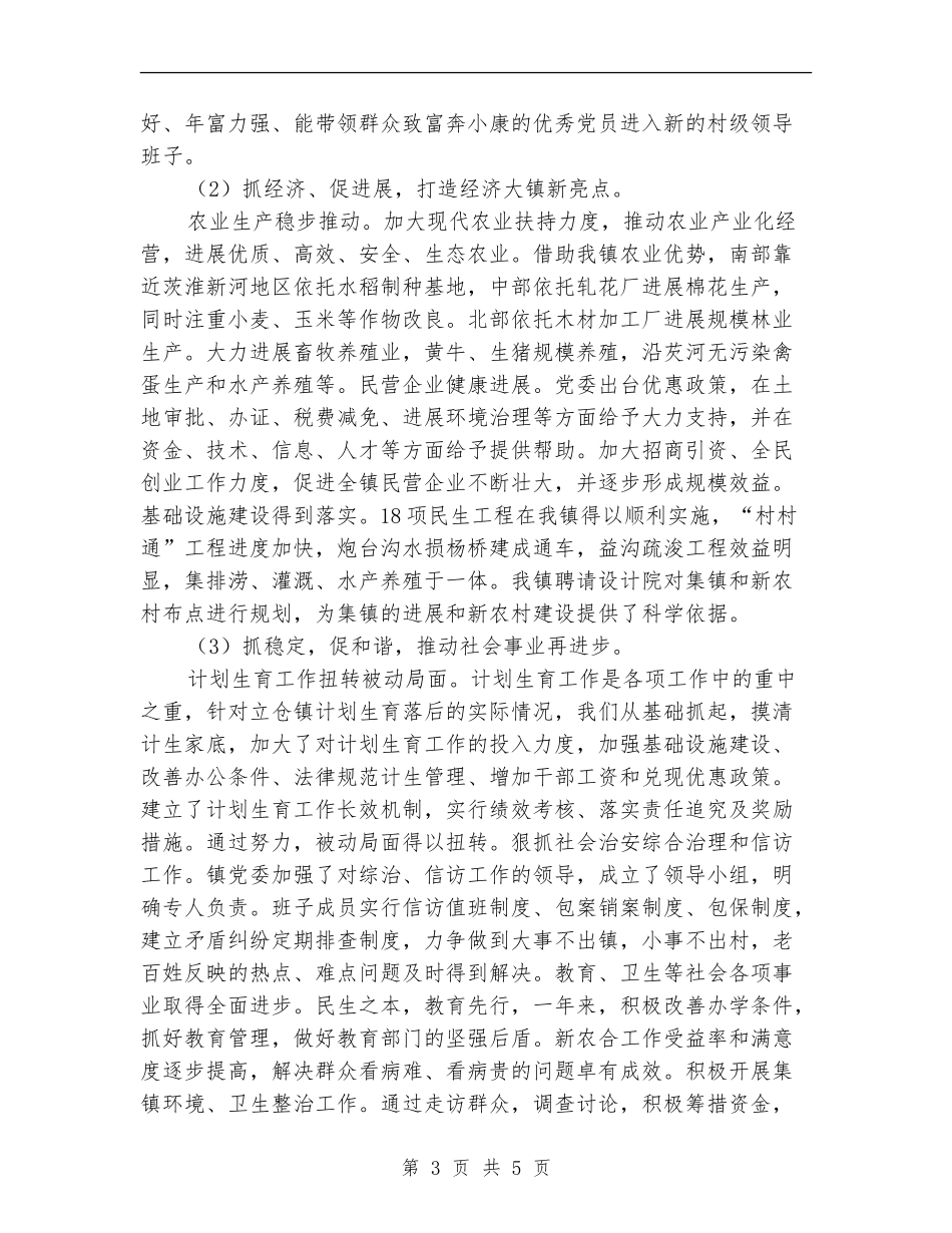 2024年镇党委书记工作总结_第3页