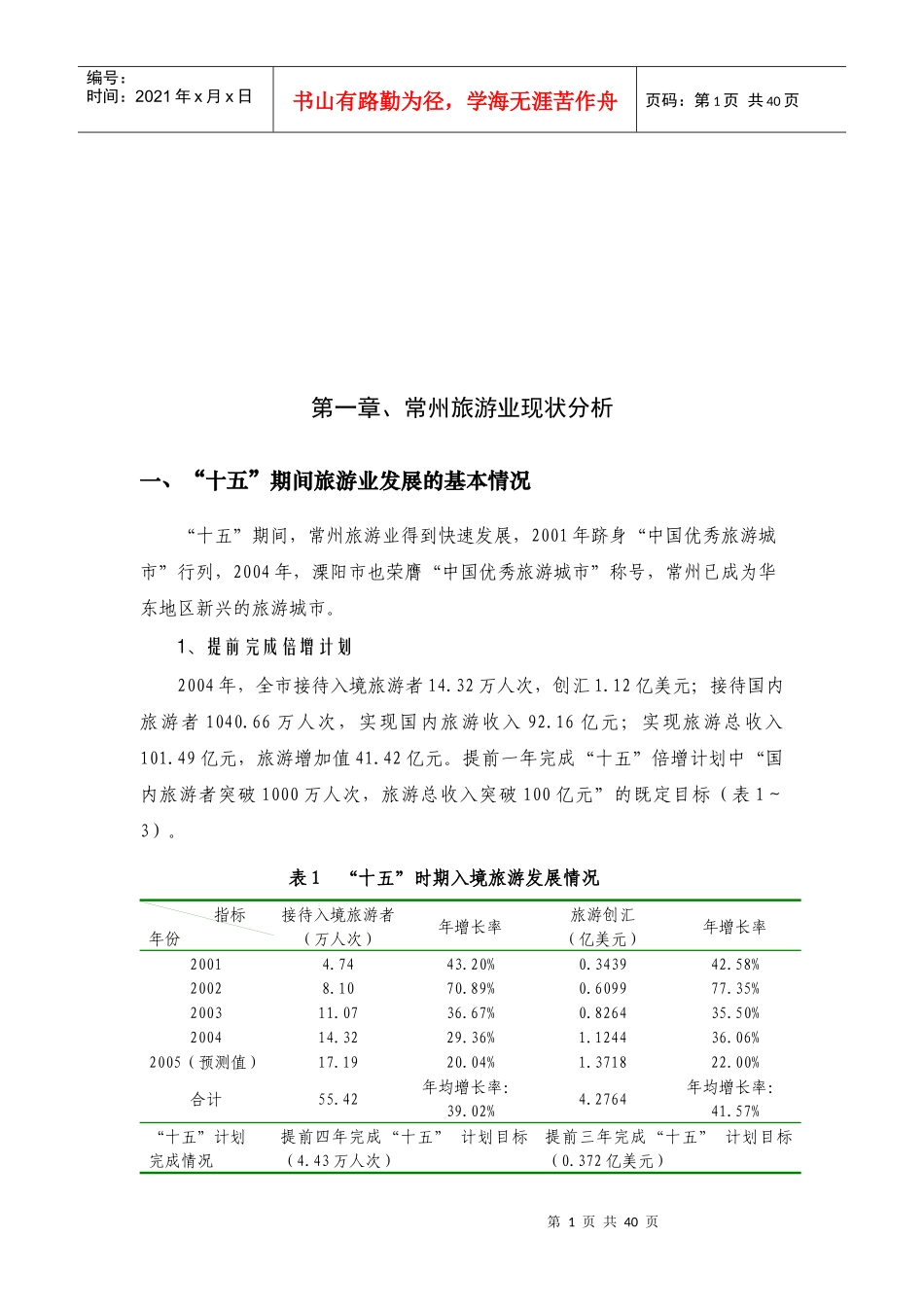 常州旅游业现状分析与发展政策_第1页